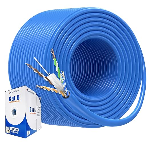 Cable Matters 10Gbps in-Wall Rated 23AWG Bare Copper Cat 6 Cable - 500ft by CableMatters