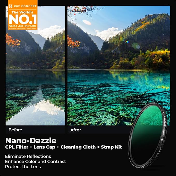 K&F CONCEPT 58mm Circular Polarizer Lens Filter - Image 2