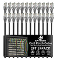 2 Feet Cat6 Patch Cables, Solid Pure Copper Patch Cord, Cat 6 Ethernet Cable by CatBose
