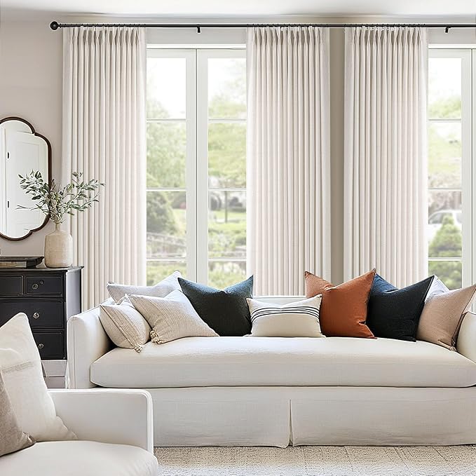 Memory Trained Pinch Pleated Curtains 80 Inches Long, Viral Linen Pinch Pleat - Image 4