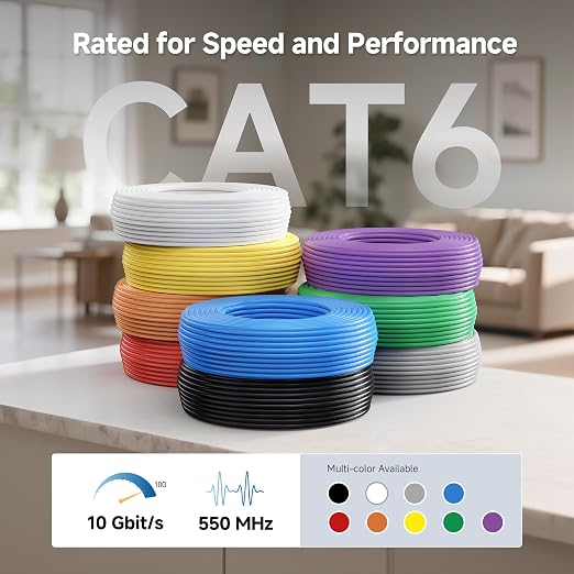 Cable Matters 10Gbps in-Wall Rated 23AWG Bare Copper Cat 6 Cable - 300ft - Image 2