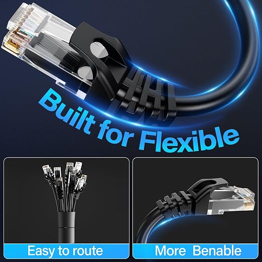 Cat6 Ethernet Cable 10Gbps 75 ft, UTP Ethernet Cable Cat 6, Flexible Bare - Image 4