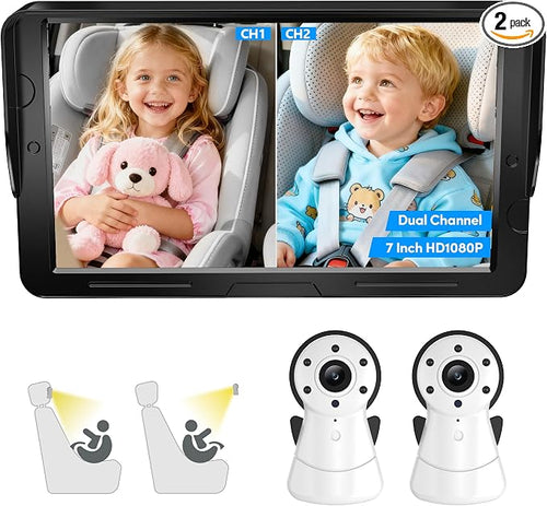 2-Kids Baby Car Camera Dual Monitor – 7 Inch Display by Unknown