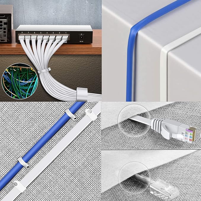BUSOHE Cat6 Ethernet Cable 60 FT White, Cat-6 Flat Computer Internet LAN - Image 6