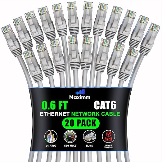 Maximm Cat 6 Ethernet Cable 0.6 ft by MaximmCable