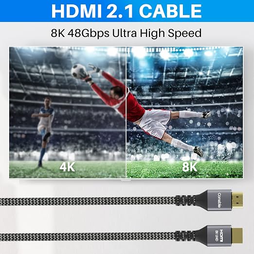 8K HDMI 2.1 Cable 2 FT, Real Certified 48Gbps Ultra High Speed HDMI® Cable - Image 3