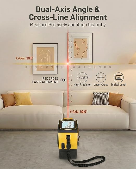 4-in-1 Digital Laser Tape Measure, 16FT Tape, 328FT Distance Meter | 33FT - Image 5