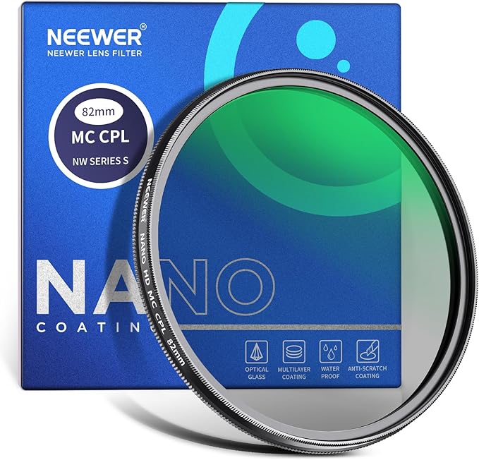 NEEWER 82mm Polarizer Filter, 24 Layer Multi Resistant Nano Coated MC CPL by Neewer