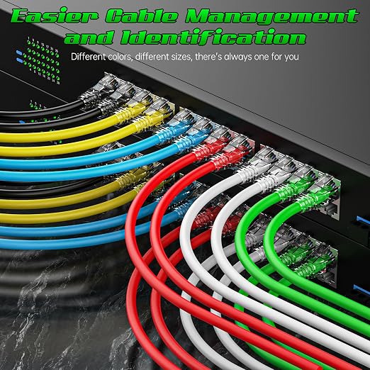 1 Foot Cat6 Patch Cables, Solid Pure Copper Patch Cord, Cat 6 Ethernet Cable - Image 3