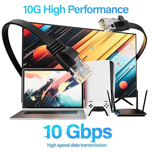 Cat 6 Flat Ethernet Cable 150 FT, UTP 10Gbps High-Speed Cat6 Ethernet Cable - Image 2