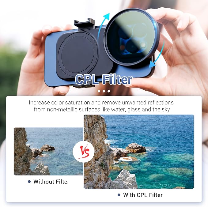 JJC 67mm CPL Filter for iPhone, Magnetic Circiular Polarizer Lens Filter Mount - Image 3
