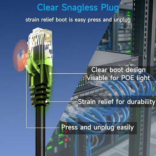 Cat6 Ethernet Patch Cable 0.5 ft, Cat6 Patch Cable - Image 4