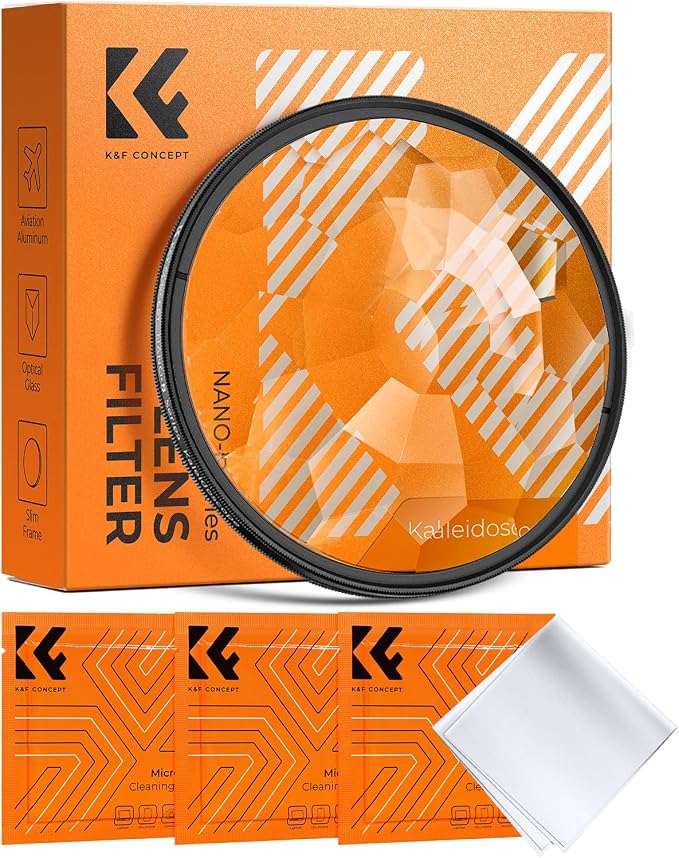 K&F CONCEPT 82mm Kaleidoscope Filter, Special Effects Filter Prism Crystal Glass by KFCONCEPT