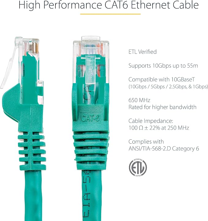 StarTech 12ft CAT6 Ethernet Cable - Image 2
