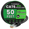 Cat 6 Ethernet Cable 50 ft, Indoor&Outdoor, High Speed 10Gbps Flat Internet by CableGeeker