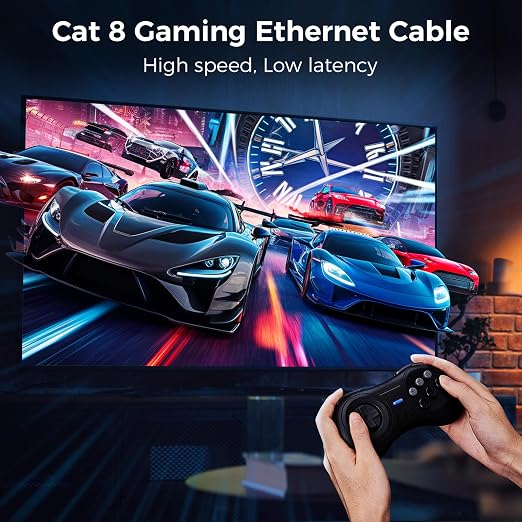 Cat 8 Ethernet Cable 100FT, High-Speed Braided Internet Cable Network Cord - Image 3