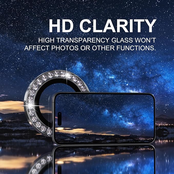 Choiche Compatible for iPhone 16 /iPhone 16 Plus Camera Lens Protector Bling - Image 5