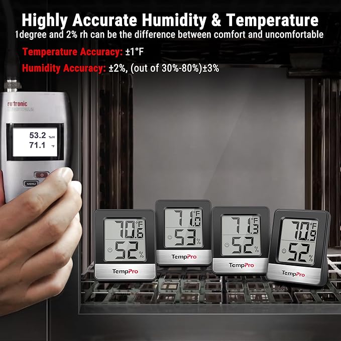 ThermoPro TempPro TP49 2 Pieces Digital Hygrometer Indoor Thermometer Humidity - Image 7
