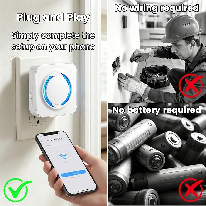 Smart Doorbell Chime 2 Pack White– Compatible - Image 3