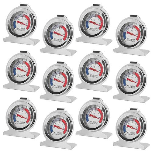 12Pcs Refrigerator Thermometer -30~30°C/-20~80°F Fridge Analog Freezer by Dorhea