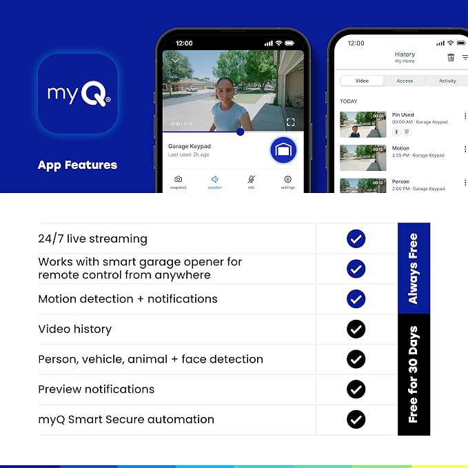 myQ Smart Garage Starter Kit: Garage Door Video Keypad + Wired Power Adapter - Image 12