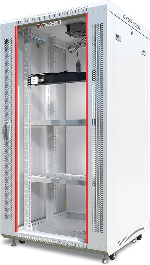 22U Wall Mount Server Rack Cabinet – 19" Network Rack Enclosure, PDU & 2 Shelves by SYSRACKS