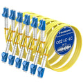 6-Pack 0.2m OS2 LC to LC Fiber Patch Cable, 1G/10Gb 9/125um Single Mode Duplex by SpeedyCables