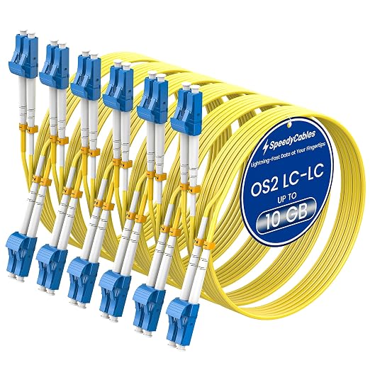 SpeedyCables- 2M-6Pack OS2 LC to LC Fiber Patch Cable, 1G/10Gb Duplex 9/125um by SpeedyCables