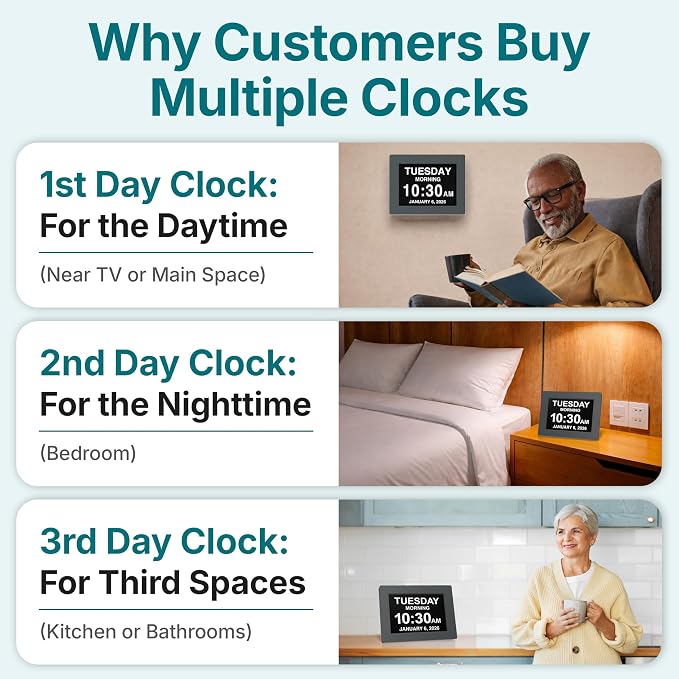 American Lifetime 【New 2024】 Dementia Clock Large Digital Clock - Image 5