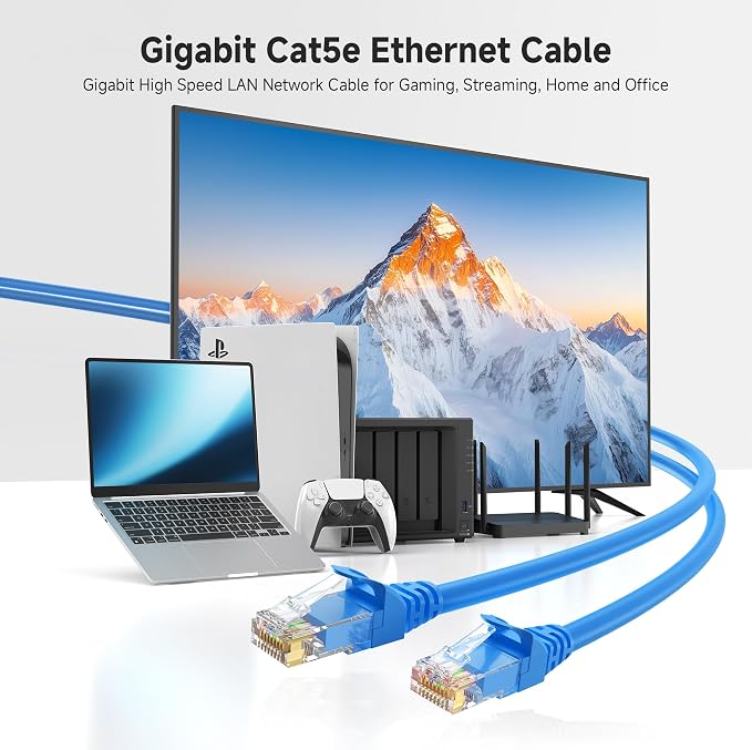 Cable Matters 1Gbps 8-Pack Snagless Cat 5e Ethernet Cable - 5ft - Image 2