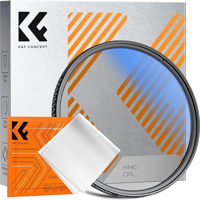 K&F CONCEPT 46mm Circular Polarizer Filter Ultra-Slim 18 Multi-Coated Optical by KFCONCEPT