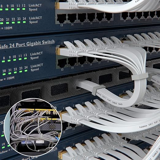 Folishine Ethernet Cable 60 ft, Supports Cat 8/ Cat 7 High Speed Flat Design - Image 8