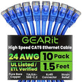GEARit Cat 6 Ethernet Patch Cable 1.5 ft Blue by GEARit