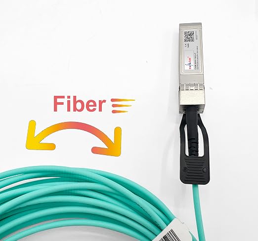 Elfcam® - 8m/26.24ft Fiber Optic Cable OM3 SFP+ to SFP+ AOC 10Gbps, Compatible - Image 5