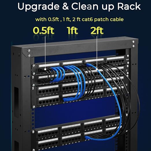 Rapink Patch Cables Cat6 2ft, Ethernet Patch Cable 10G Support, Cat 6 Patch - Image 5