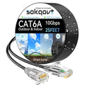 Cat6a Ethernet Cable Slim 25ft Outdoor&Indoor, 28AWG Pure Copper Cat6 Internet by Unknown