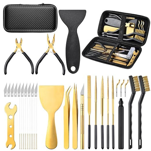 3D Printer Tool Kit, Premium Black & Gold 40-Piece 3D Printing Tool Set by MAYJOY