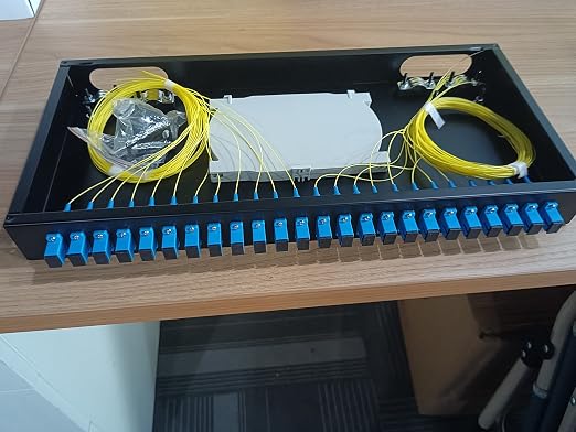 24 Port SC Rack Mount Enclosure Box + Splice Trays Fiber Cables Spool by ProfessionalFiberNetworkDevicemanufacturer