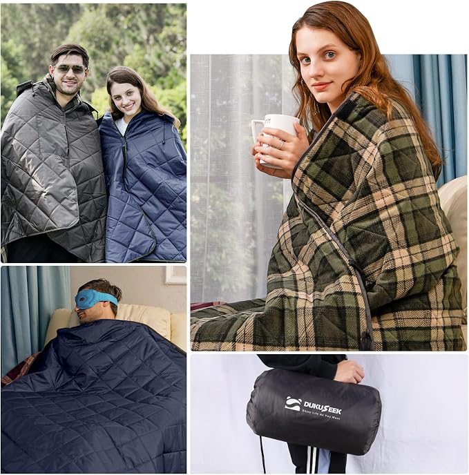 DUKUSEEK Large Waterproof Camping Blanket, Cold Weather Warm Fleece Blankets - Image 7