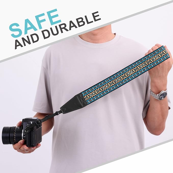 Padwa Lifestyle Boho Blue Camera Strap - Image 7
