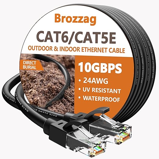 Ethernet Cable 40ft For Cat6/Cat5E, 10Gbps Compatible by Brozzag