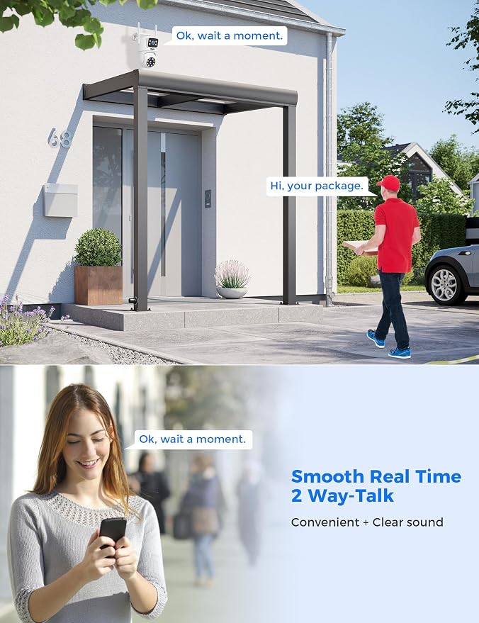 Hiseeu 2 Pack Wireless Security Camera 5G/2.4G WiFi Dual Lens PTZ Camera - Image 7