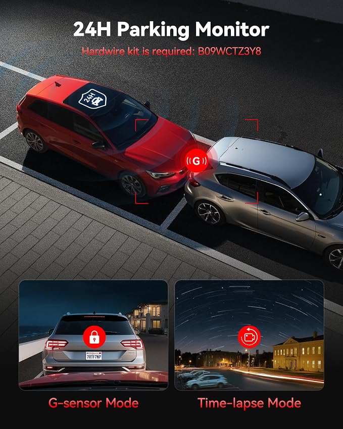 REDTIGER 4K Dash Cam Front Rear, STARVIS 2 Sensor, Free Card Included, 5.8GHz - Image 6