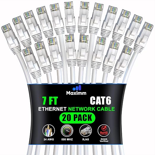 Maximm Cat 6 Ethernet Cable 7 ft by MaximmCable