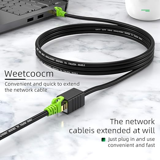 Ethernet Extension Cable 25ft, Network Cat6a Extension Patch Cable RJ45 Cords - Image 5