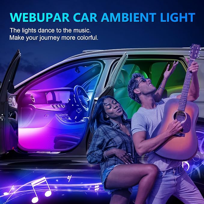 Acrylic Interior Car Lights, Car Accessories 10 in 1 Car LED Strip Lights - Image 6