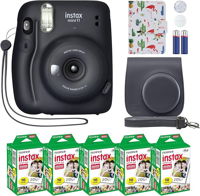 Fujifilm Instax Mini 11 Instant Camera Charcoal Gray + MiniMate Accessory by FUJIFILM