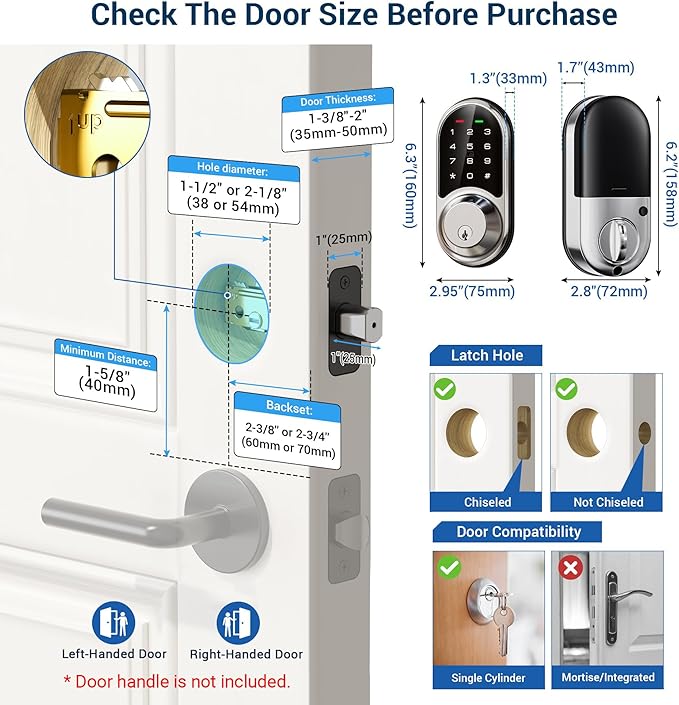 Veise RZ06 Smart Lock for Front Door - Image 6