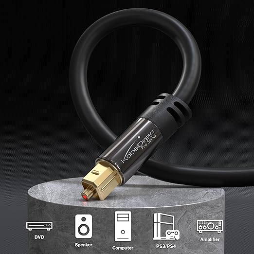 TOSLINK – Optical Audio Cable – 10ft – Designed in Germany – Fiber Optic Cable - Image 2