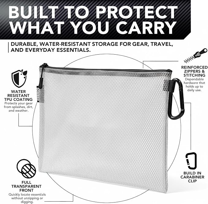 GOBAGS Air Production Small Clear Zipper Pouch – Cable Organizer & Travel Gear - Image 2